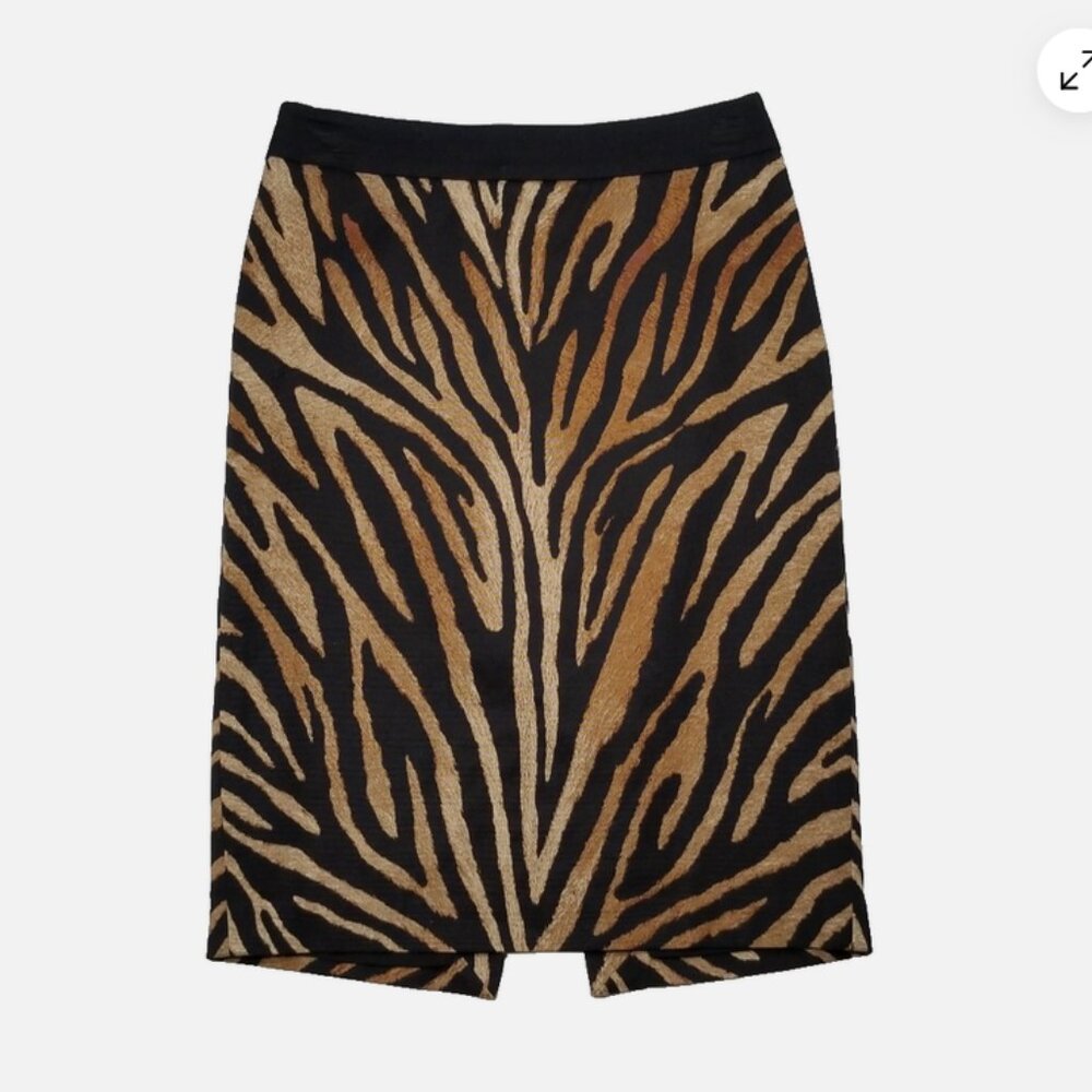 WHBM Tiger Animal Print Straight Skirt 6682E1M